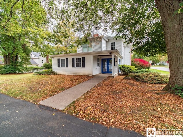 474 Fairmount Ave, Ellicott, NY 14701 - view of front of property with french doors and a chimney