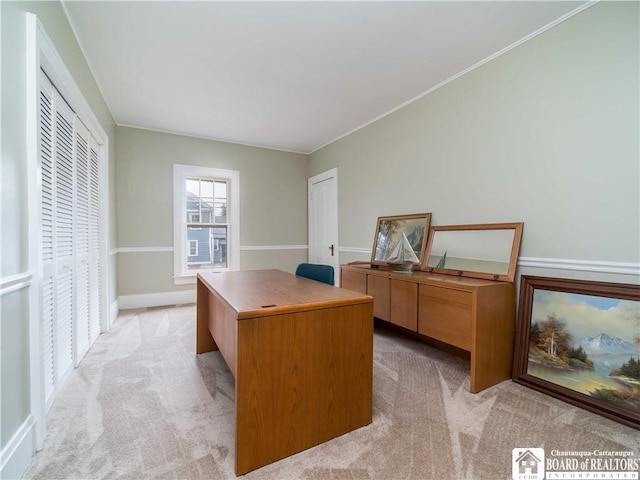 474 Fairmount Ave, Ellicott, NY 14701 - office space featuring light colored carpet, ornamental molding, and baseboards
