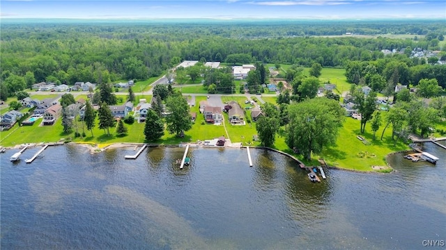 7179 Lakeshore Rd, Cicero, NY 13039 - aerial view of residential area featuring a heavily wooded area and a large body of water