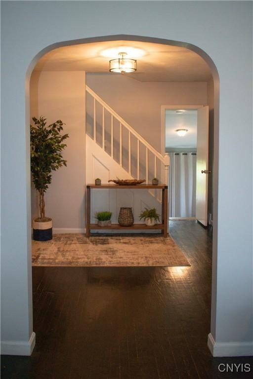 744 State Route 13, Cortlandville, NY 13045 - stairway with wood finished floors and arched walkways