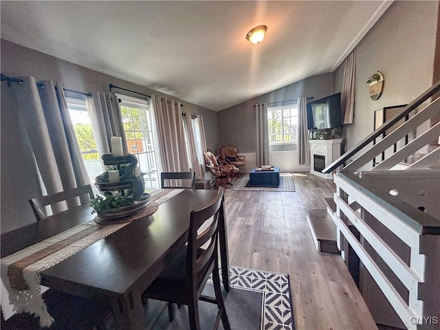 744 State Route 13, Cortlandville, NY 13045 - dining area with vaulted ceiling and wood finished floors