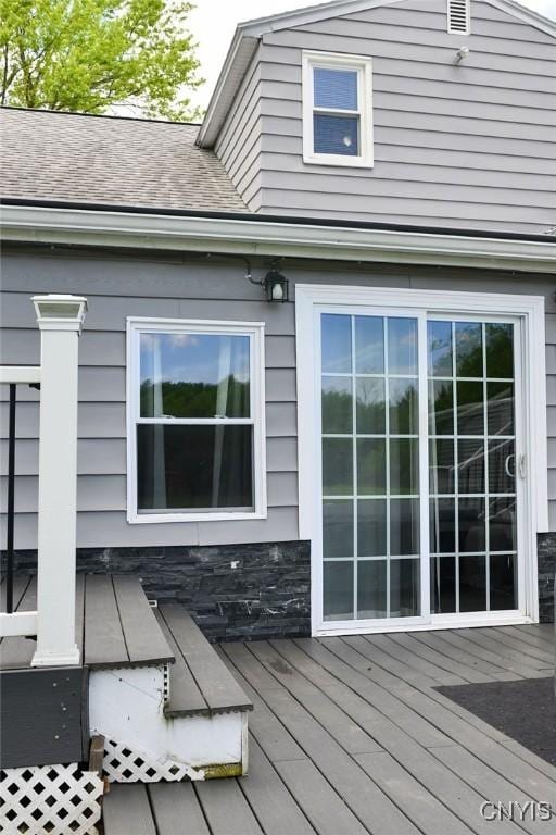 744 State Route 13, Cortlandville, NY 13045 - view of side of home featuring a wooden deck and roof with shingles