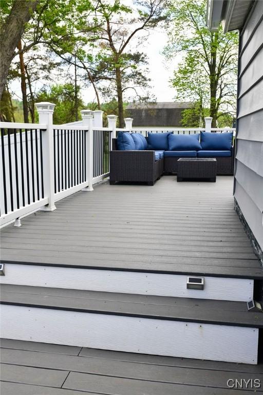 744 State Route 13, Cortlandville, NY 13045 - wooden terrace featuring outdoor lounge area
