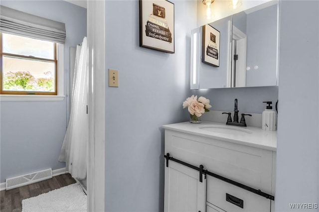 524 Pletcher Rd, Lewiston, NY 14092 - full bathroom featuring wood finished floors, vanity, and baseboards