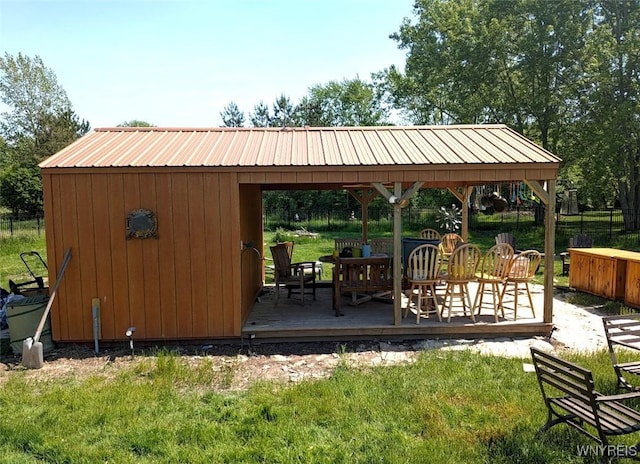 524 Pletcher Rd, Lewiston, NY 14092 - view of home's community with a wooden deck and an outbuilding
