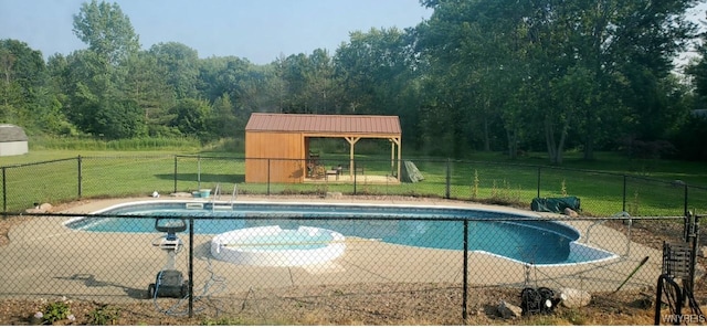 524 Pletcher Rd, Lewiston, NY 14092 - view of swimming pool featuring an outdoor structure