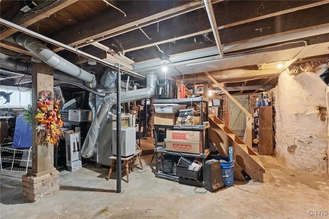 view of unfinished below grade area