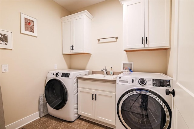 225 Cos Grande, Brighton, NY 14618 - laundry area featuring cabinet space, washing machine and clothes dryer, and baseboards