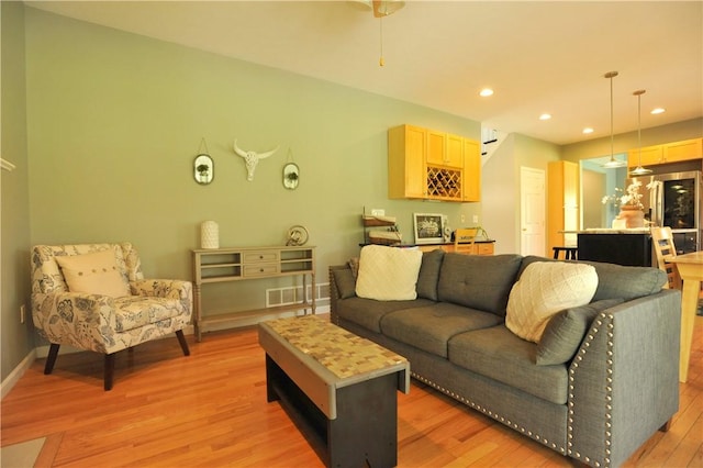 90 Davenport Rd, Big Flats, NY 14814 - living room with light wood-type flooring, baseboards, and recessed lighting