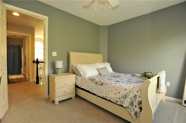 90 Davenport Rd, Big Flats, NY 14814 - bedroom with light carpet, a ceiling fan, and baseboards