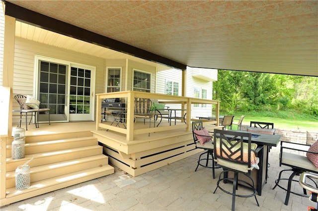 90 Davenport Rd, Big Flats, NY 14814 - deck featuring a patio area and outdoor dining space
