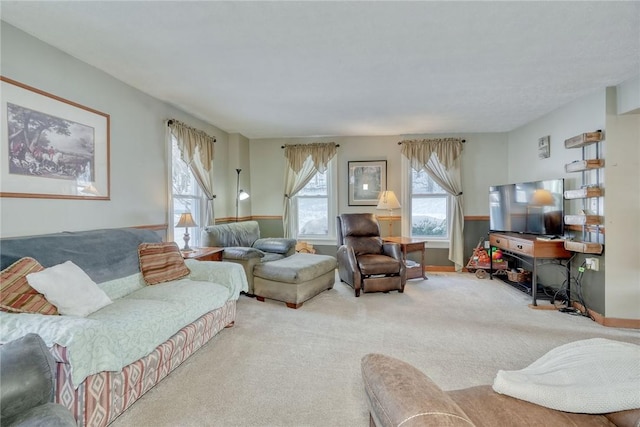 4231 Cauwels Rd, Arcadia, NY 14505 - carpeted living area featuring baseboards