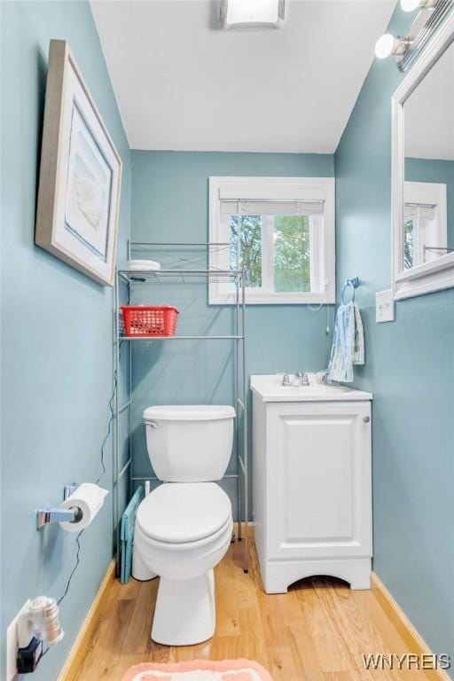 328 Lakeview Blvd, Machias, NY 14042 - bathroom with wood finished floors, toilet, baseboards, and a sink