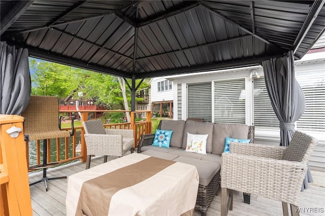 328 Lakeview Blvd, Machias, NY 14042 - deck featuring an outdoor living space and a gazebo