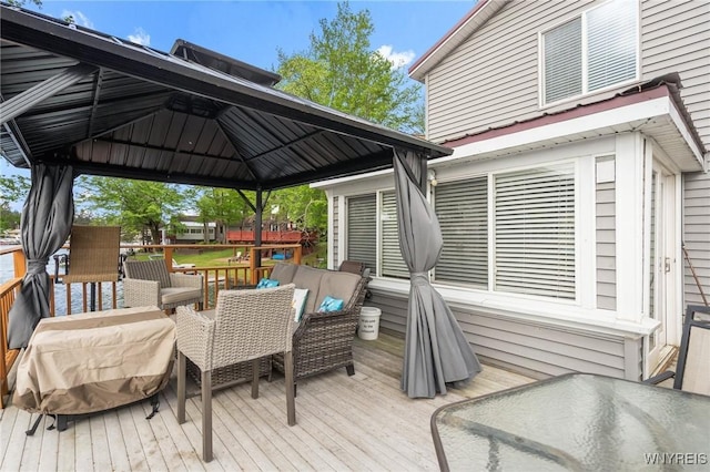 328 Lakeview Blvd, Machias, NY 14042 - deck with outdoor dining space and a gazebo