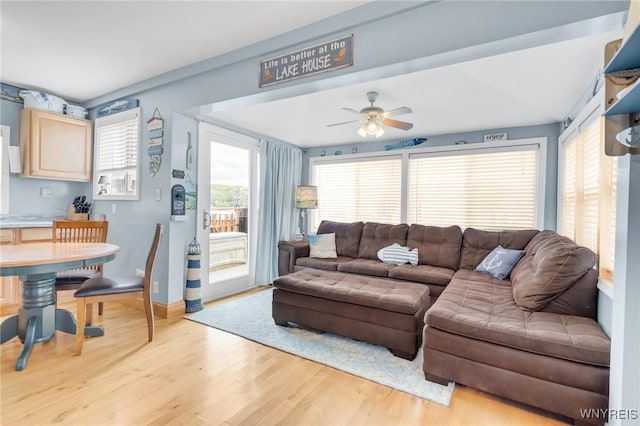 328 Lakeview Blvd, Machias, NY 14042 - living area featuring wood finished floors, ceiling fan, and baseboards