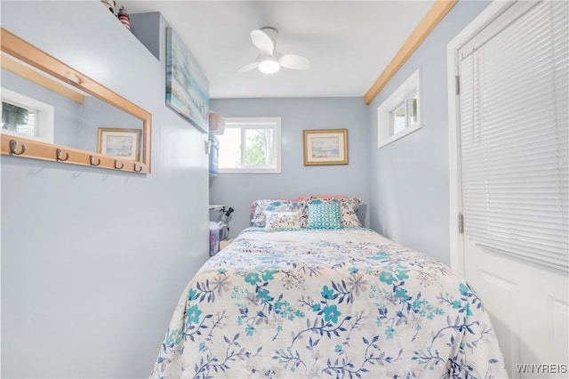 328 Lakeview Blvd, Machias, NY 14042 - bedroom featuring multiple windows and a ceiling fan