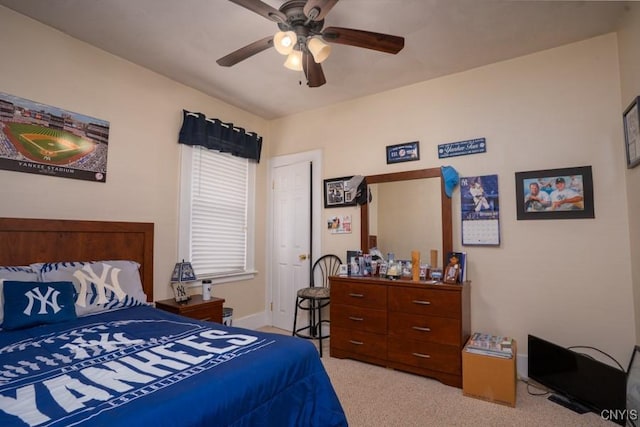 1628 Mohawk St, Utica, NY 13501 - bedroom with carpet floors, ceiling fan, and baseboards
