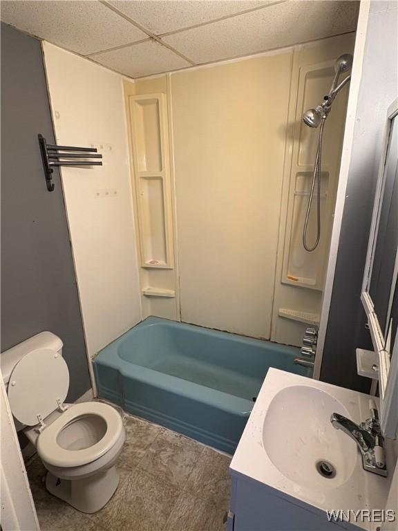 68 Decker St, Buffalo, NY 14215 - full bathroom with a drop ceiling,  shower combination, and vanity
