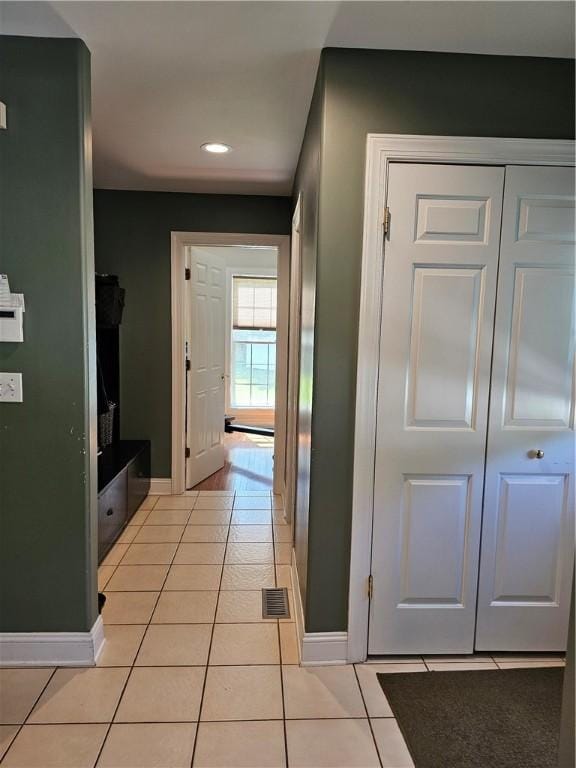 1 Woodsview Dr, Big Flats, NY 14903 - hallway featuring baseboards, light tile patterned floors, and recessed lighting