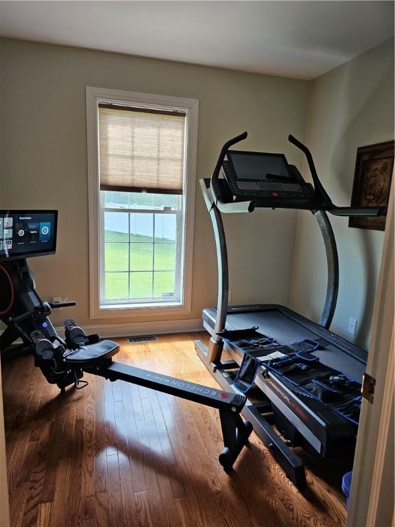 1 Woodsview Dr, Big Flats, NY 14903 - workout area featuring wood finished floors