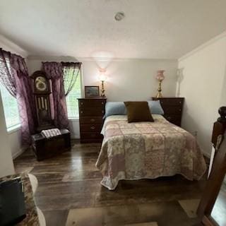 3384 Huggins Rd, Tyrone, NY 14815 - bedroom featuring multiple windows, dark wood-style flooring, and ornamental molding