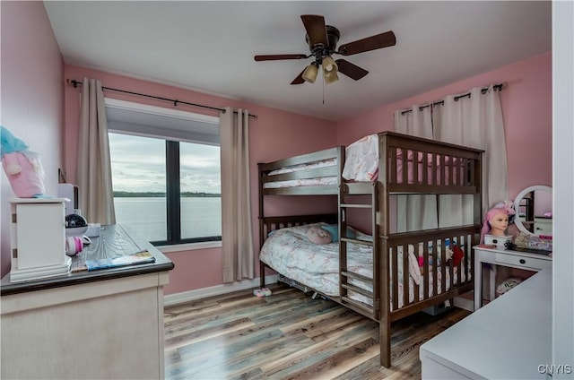17695 County Route 59, Brownville, NY 13634 - bedroom featuring wood finished floors, ceiling fan, and baseboards