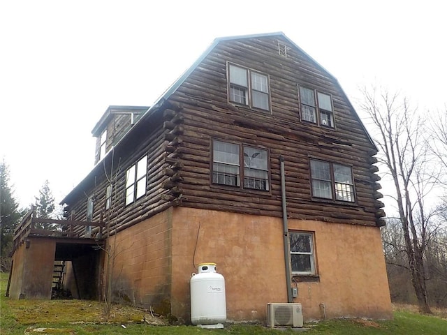 6900 White Rd, Conesus, NY 14435 - view of property exterior featuring log siding and a wooden deck