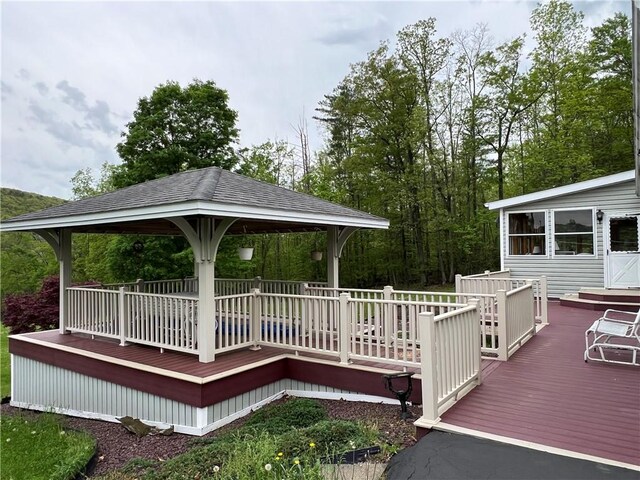8584 Vieley Rd, Campbell, NY 14821 - wooden deck with a gazebo