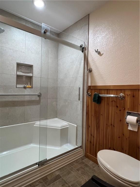 8584 Vieley Rd, Campbell, NY 14821 - full bathroom with toilet and a stall shower