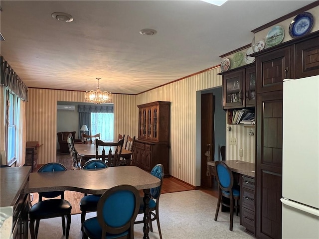 8584 Vieley Rd, Campbell, NY 14821 - dining space featuring a chandelier and a desk