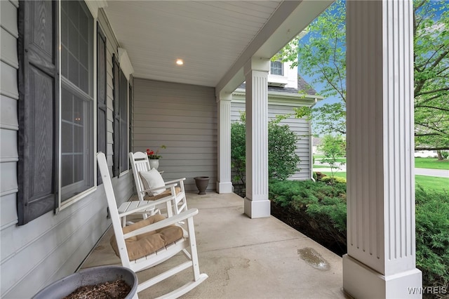 view of patio / terrace with a porch