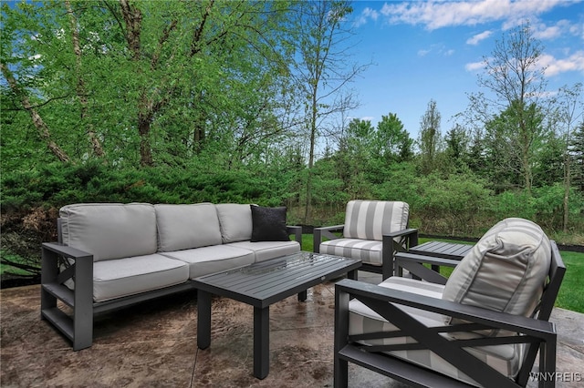 view of patio with outdoor lounge area