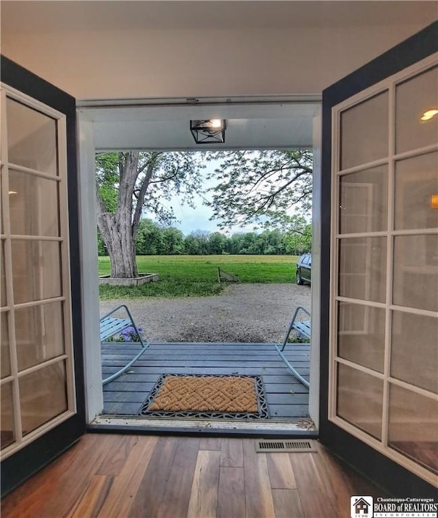 55 Washington Ave, Pomfret, NY 14063 - doorway with wood finished floors