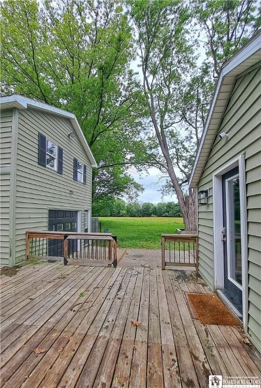 55 Washington Ave, Pomfret, NY 14063 - view of wooden deck