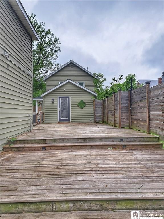 55 Washington Ave, Pomfret, NY 14063 - deck featuring a fenced backyard
