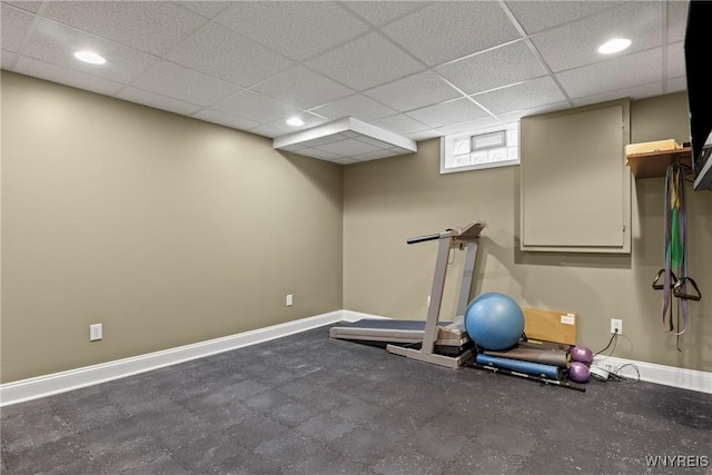 60 Kettle Run, Elma, NY 14052 - exercise area with a paneled ceiling and recessed lighting