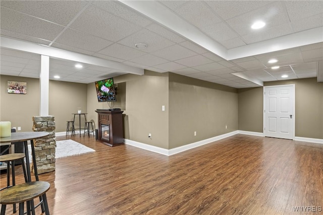 60 Kettle Run, Elma, NY 14052 - finished below grade area with wood finished floors, a paneled ceiling, and recessed lighting