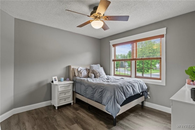 60 Kettle Run, Elma, NY 14052 - bedroom with dark wood-style floors, a textured ceiling, and a ceiling fan