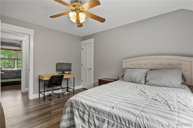 60 Kettle Run, Elma, NY 14052 - bedroom with dark wood-style flooring, a desk, and ceiling fan
