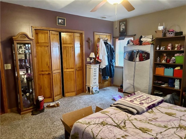 99 N Main St, Mount Morris, NY 14510 - bedroom with carpet, multiple closets, and ceiling fan
