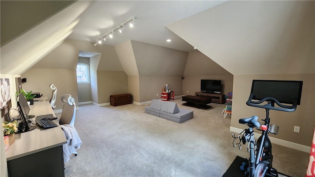 31 Putney Pl, Greece, NY 14468 - carpeted office space with baseboards and lofted ceiling