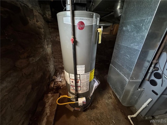 9 N Hartland St, Royalton, NY 14105 - utility room featuring gas water heater and heating unit