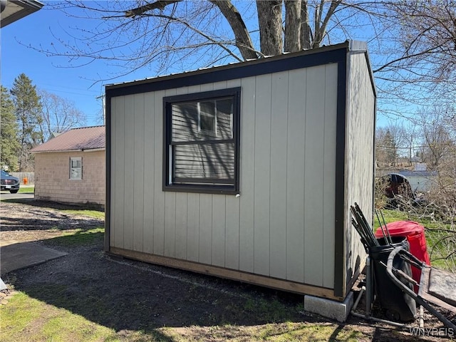 9 N Hartland St, Royalton, NY 14105 - view of side of home with an outdoor structure and metal roof