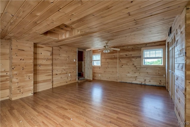 20304 Burton Rd, Hounsfield, NY 13685 - empty room featuring wood ceiling, wood finished floors, healthy amount of natural light, and wood walls