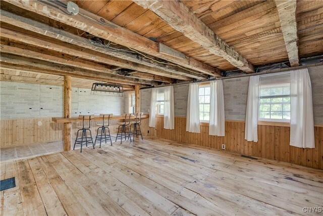 20304 Burton Rd, Hounsfield, NY 13685 - miscellaneous room featuring wood-type flooring and wood walls