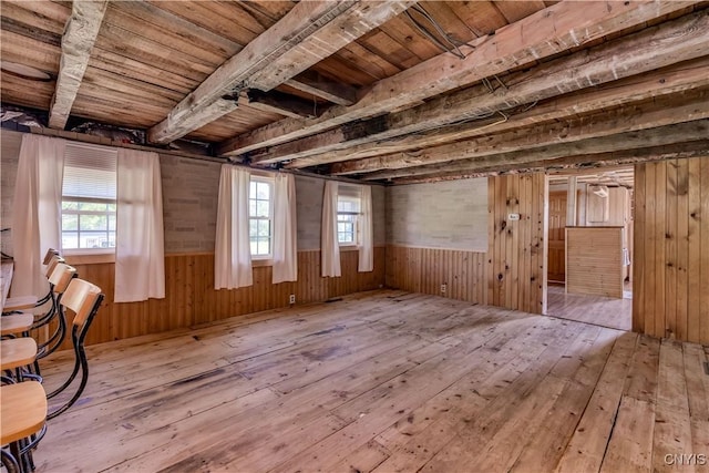 20304 Burton Rd, Hounsfield, NY 13685 - miscellaneous room with hardwood / wood-style flooring and wood walls