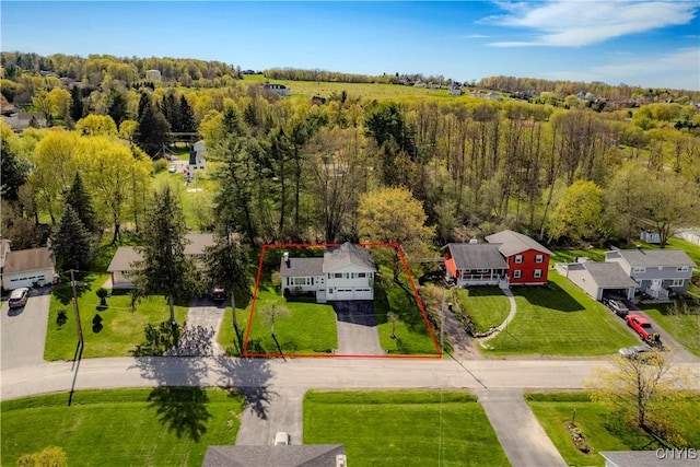 18 Court Knolle, New Hartford, NY 13413 - aerial perspective of suburban area featuring property boundaries highlighted