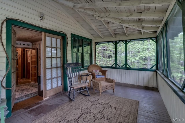 sunroom featuring hardwood / wood-style floors