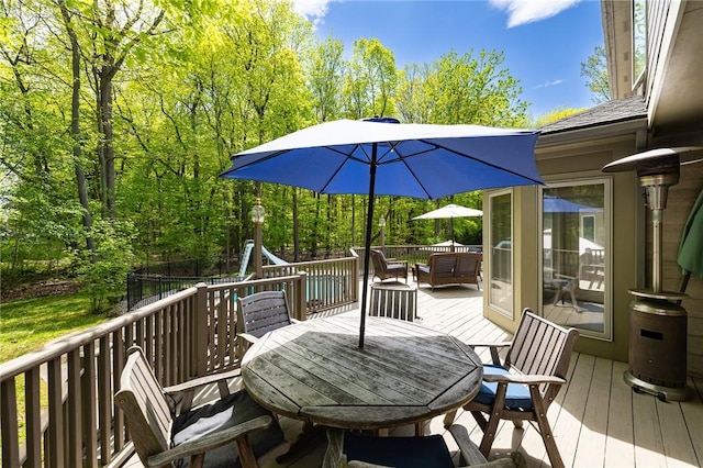 7 Mount View Cres, Penfield, NY 14580 - wooden deck featuring outdoor dining area